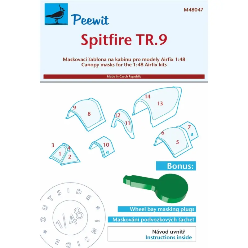 Supermarine Spitfire Tr.9 – (designed to be used with Airfix kits) – inside and outside surfaces plus bonus: wheel bay plugs) Direct Beschikbaar