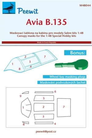 Avia B-135 – (designed to be used with Sabre kits) plus bonus: wheel bay plugs) Favoriet