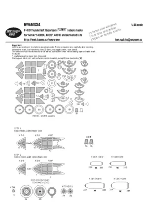 Republic P-47D Thunderbolt Razorback EXPERT kabuki masks aircraft canopy including inner side masks, other clear parts, wheels, Hoge Kwaliteit