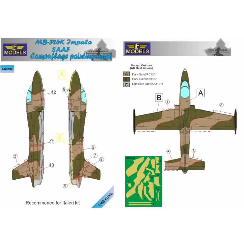MB 326K Impala SAAF Camouflage Painting Mask Speciale Aanbieding