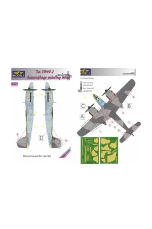 Koopje Focke-Wulf Ta-154 Moskito camouflage pattern paint mask (designed to be used with HpH kits) [Ta-154V-1]