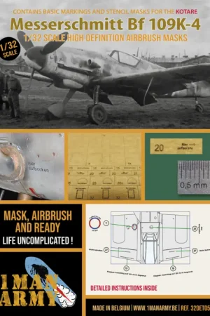 Veilige Betaling Messerschmitt Bf-109K-4 contains high definition stencilling and basic national insignia paint masks (designed to be used with K