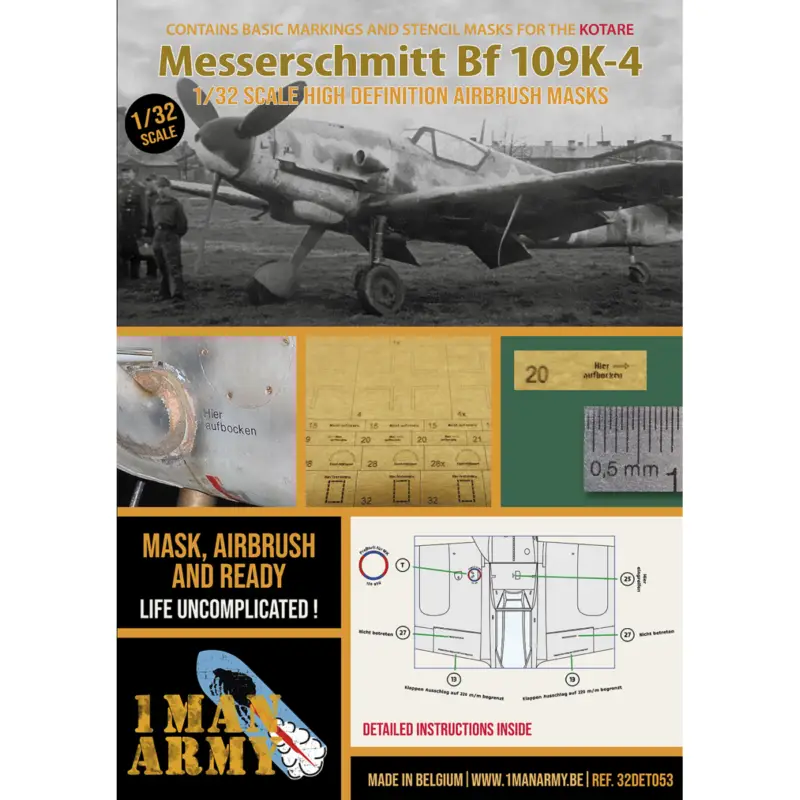Veilige Betaling Messerschmitt Bf-109K-4 contains high definition stencilling and basic national insignia paint masks (designed to be used with K