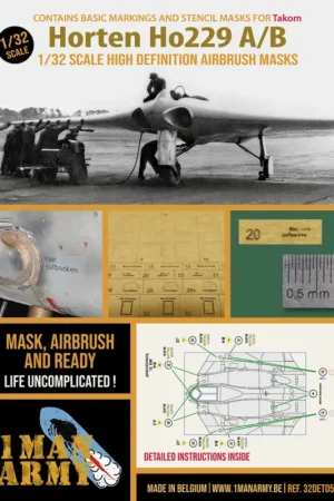Weekendaanbieding Horten Ho-229A/B (contains high definition stencilling and basic national insignia paint masks (designed be used with Takom kits