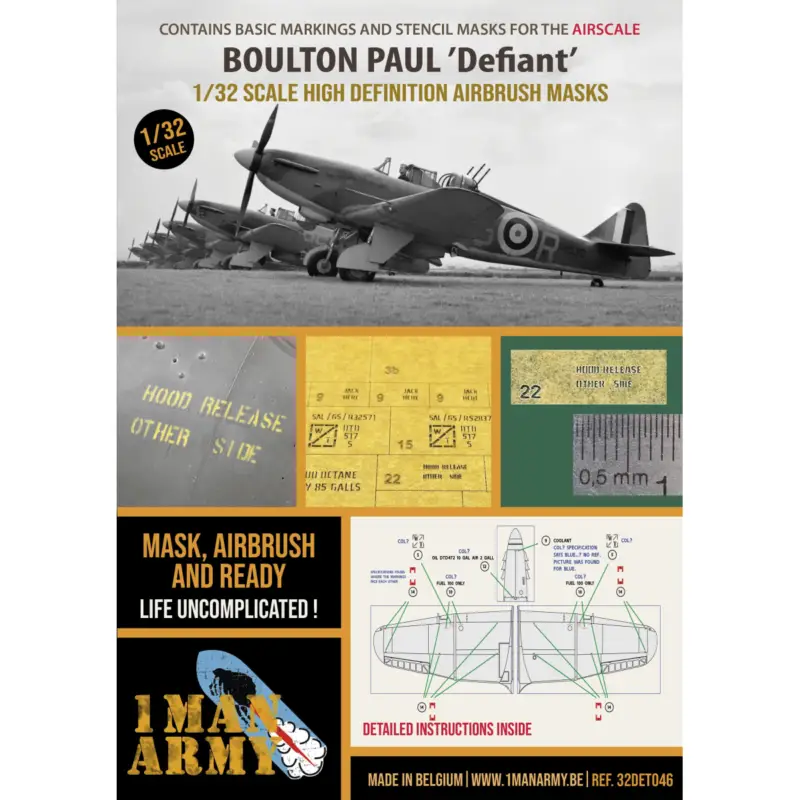 Uitverkoop Boulton_Paul Defiant high definition stencilling and national insignia paint masks (designed to be used with the already discont