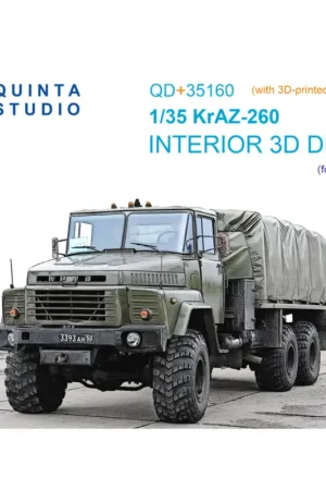 KrAZ-260 3D-Printed & coloured Interior on decal paper (Takom) (with 3D-printed resin parts) Finale Uitverkoop
