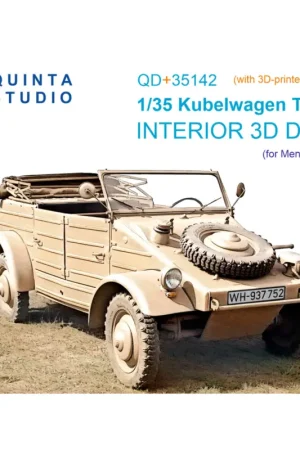Kubelwagen Type 82 3D-Printed & coloured Interior on decal paper (Meng VS-015) (with 3D-printed resin parts) Favoriet