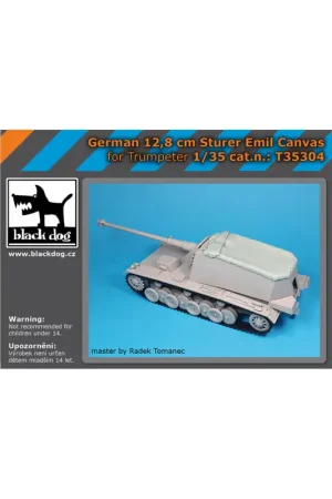 German 12,8 cm Emil canvas for Trumpeter Express Levering