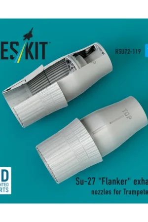 Sukhoi Su-27 Flanker exhaust nozzles (designed to be used with Trumpeter kits) 3D-Printed Fabrieksprijs