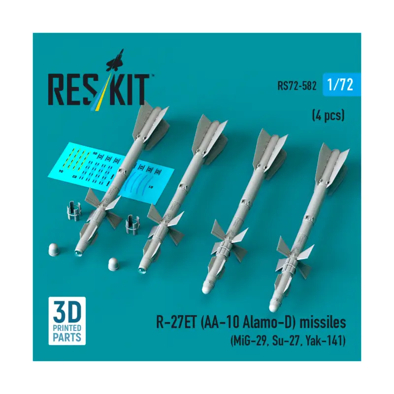 Actieprijs R-27ET (AA-10 Alamo-D) missiles (4 pcs) (MiG-29, Su-27, Yak-141) (3D Printed) (1/72)