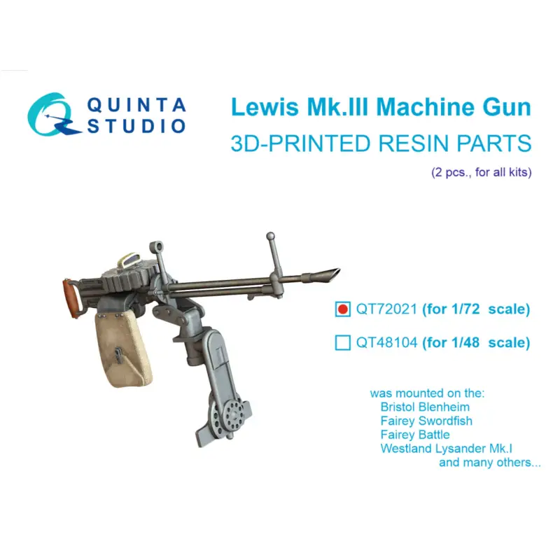 Lewis Mk.III Machine gun, 2 pcs (all kits) Uitverkoop