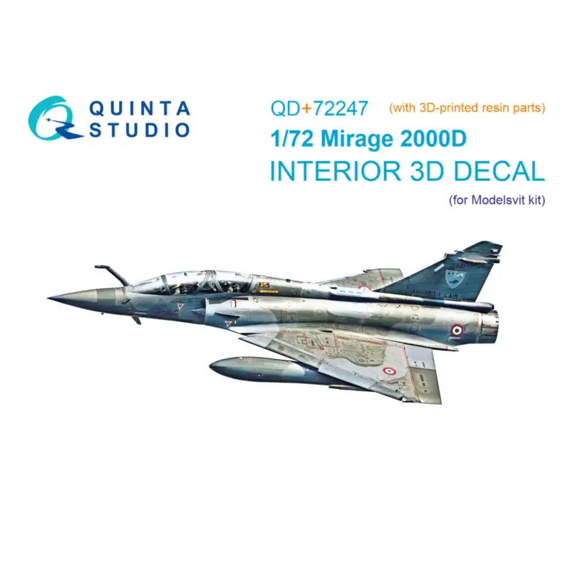 Gecertificeerd Dassault_Mirage 2000D 3D-Printed & coloured Interior on decal paper (designed to be used with Modelsvit kits)(with 3D-printed re