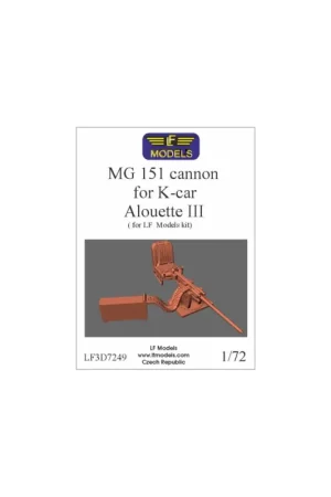 MG 151 cannon for K-car Alouette III 3D printed accessories for Alouette III of LF Models kits. Koopje