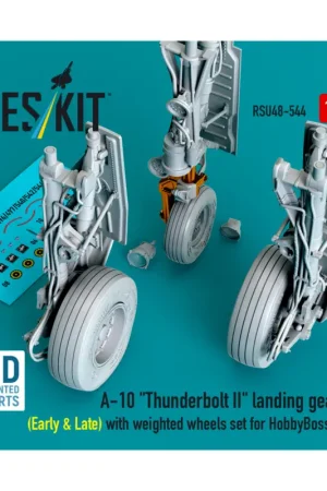 Rechtstreeks Van De Fabrikant A-10 'Thunderbolt II' landing gears (Early & Late) with weighted wheels set (designed to be used with Hobby Boss kits) (Metal+3D