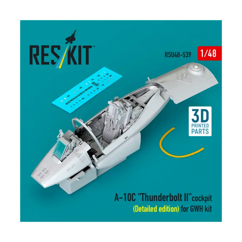 Voordeelprijs A-10C 'Thunderbolt II' cockpit (Detailed edition) for GWH kit (3D Printed) (1/48)