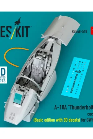 A-10A 'Thunderbolt II' cockpit (Basic edition with 3D decals) for GWH kit (3D Printed) (1/48) Bestseller