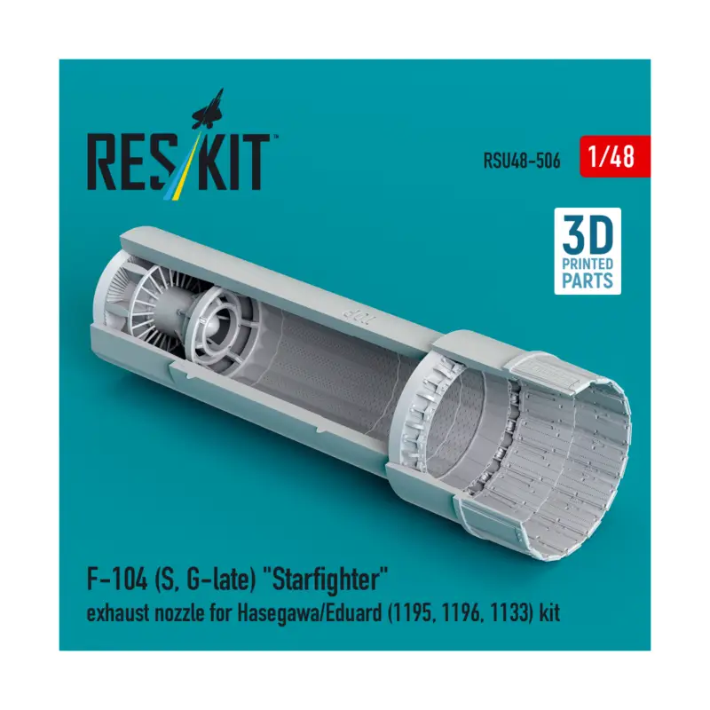F-104 (S, G-late) 'Starfighter' exhaust nozzle for Hasegawa/Eduard (1195, 1196, 1133) kit (3D Printed) ( Lage Prijs