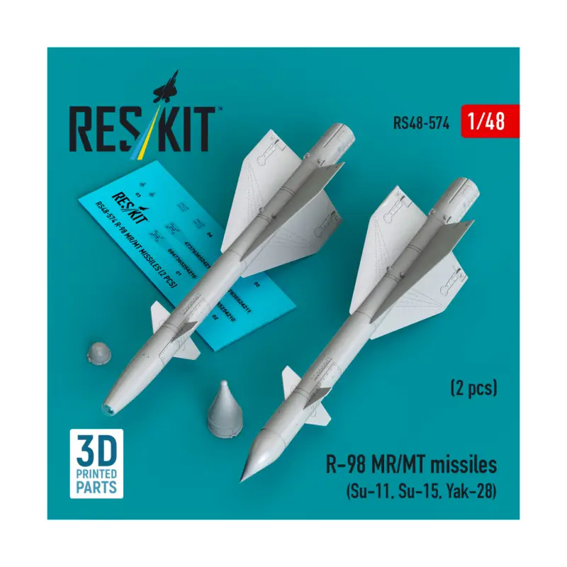 R-98 MR/MT missiles (2 pcs) (Sukhoi Su-11, Sukhoi Su-15, Yak-28) (3D Printed) Betrouwbaar