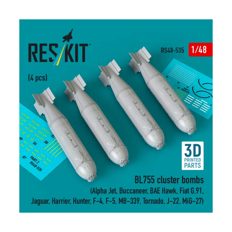 BL755 cluster bombs (4 pcs) (Alpha Jet, Buccaneer, BAE Hawk, Fiat G.91, Jaguar, Harrier, Hunter, F-4, F-5, MB-339, Tornado, J-22 Laatste Kans