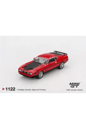 Snelle Levering Ford mustang mach 1 1971 red "race red" (lhd) Miniatuur