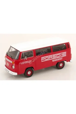 Alleen Vandaag Volkswagen bus t2b "porsche renndienst" 1972 red/white Miniatuur