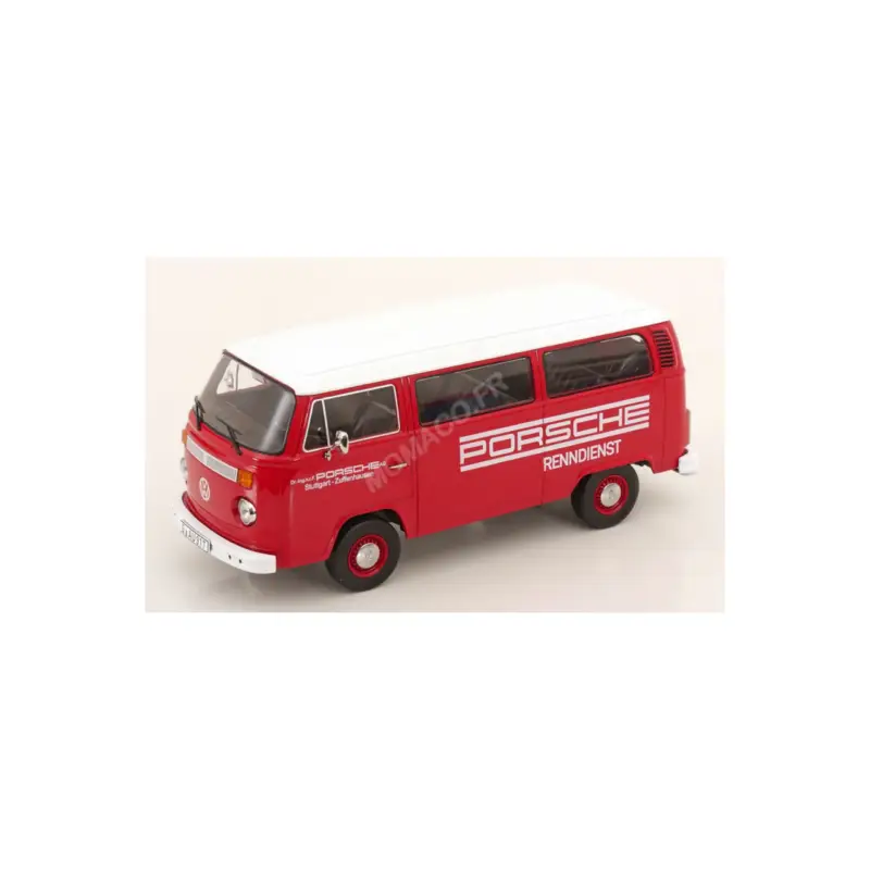 Alleen Vandaag Volkswagen bus t2b "porsche renndienst" 1972 red/white Miniatuur