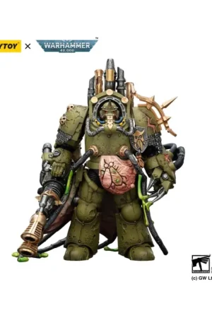 Rechtstreeks Van De Fabrikant Warhammer 40,000 Figure Death Guard Lord of Virulence with Power Fist and Twin Plague Spewer 14 cm