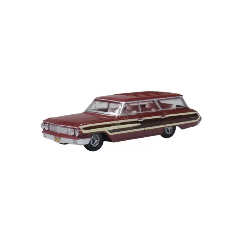 Direct Verzonden Ford country station wagon squire 1964 vintage burgundy Miniatuur