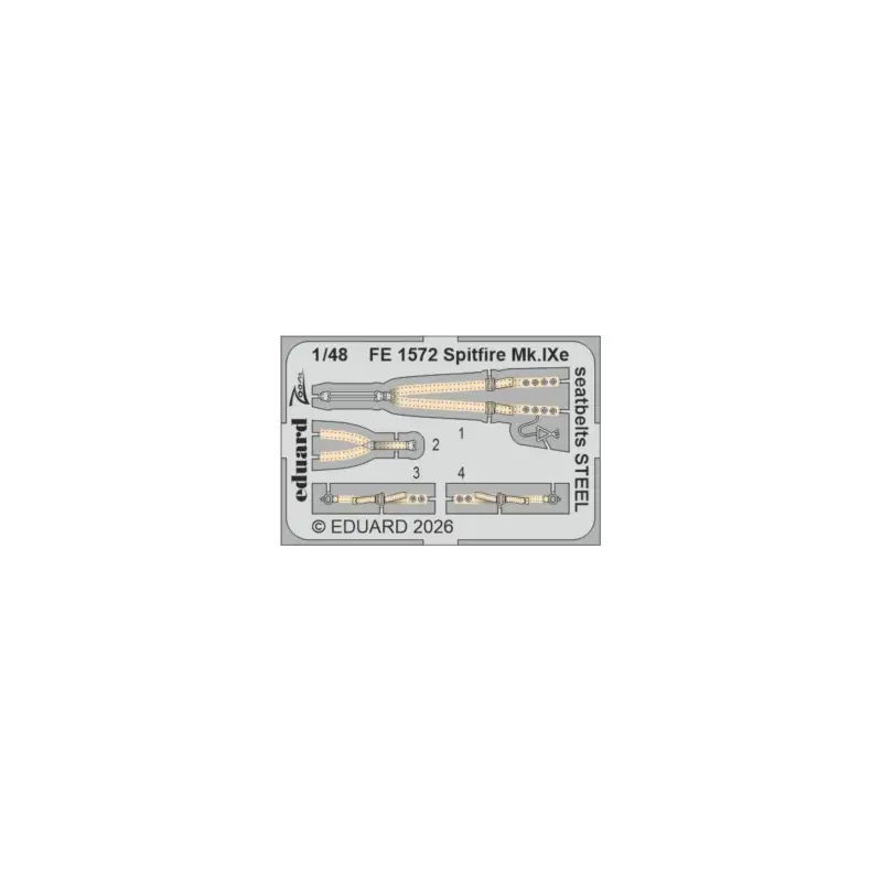 Actieprijs Eduard fe1572 zoom set spitfire mk.ixe seatbelts steel (for airfix) 1/48