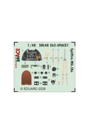 Eduard 3dl48265 space spitfire mk.ixe (for airfix) 1/48 Bestel Nu