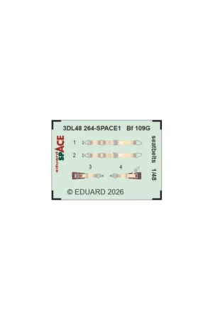 Eduard 3dl48264 space bf 109g seatbelts 1/48 Hoge Kwaliteit