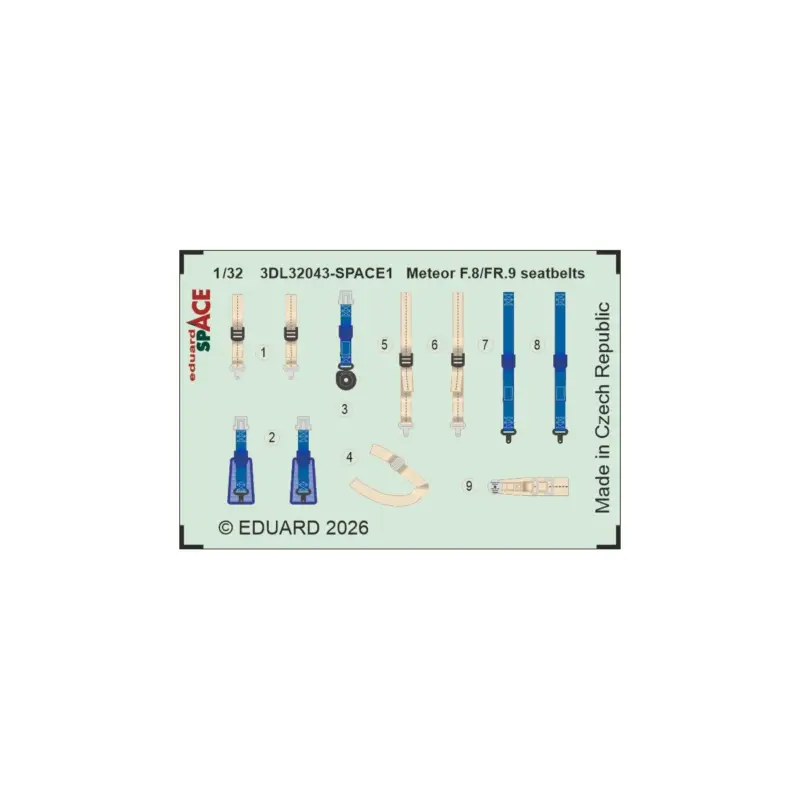 Shop Nu Eduard 3dl32043 space meteor f.8/fr.9 seatbelts (for revell) 1/32