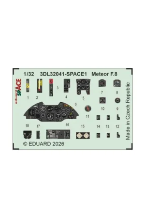 Eduard 3dl32041 space meteor f.8 (for revell) 1/32 Hoge Kwaliteit