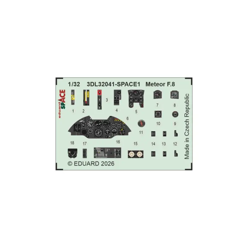 Eduard 3dl32041 space meteor f.8 (for revell) 1/32 Hoge Kwaliteit