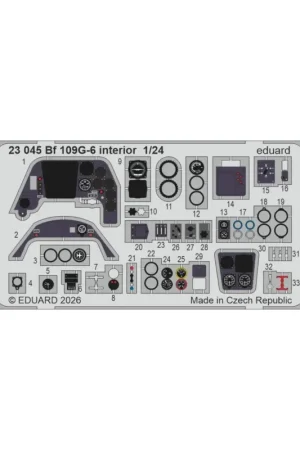 Actieprijs Eduard 23045 photo etched set bf 109g-6 interior (for airfix) 1/24