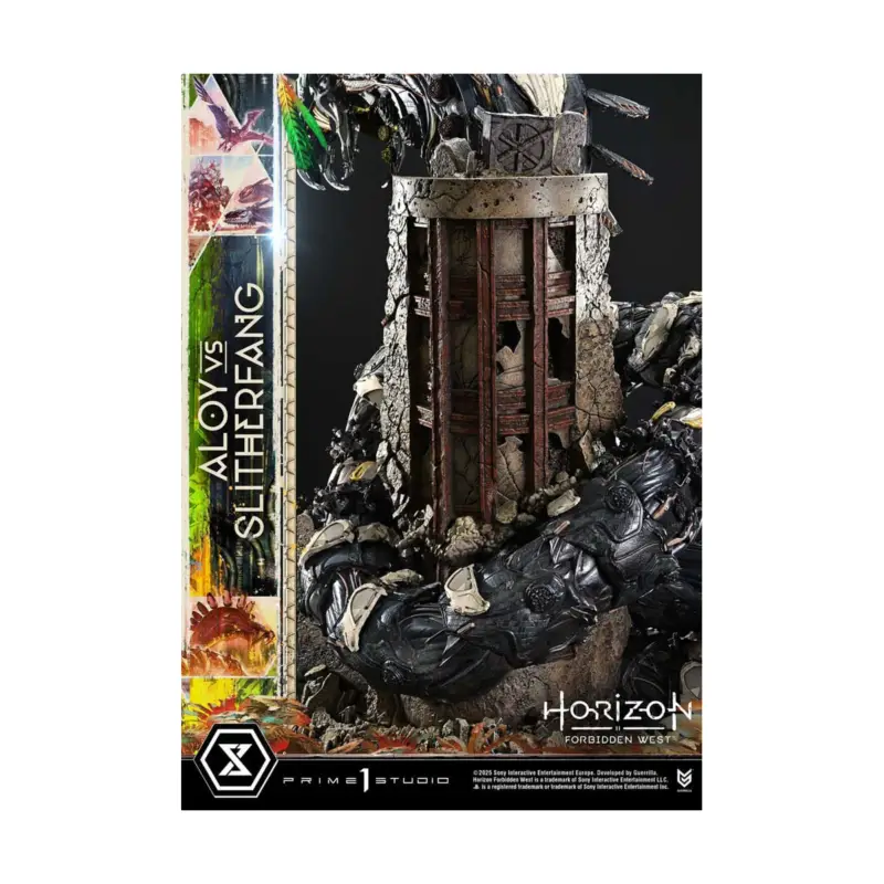 Koop Vandaag Horizon Forbidden West statuette Ultimate Diorama Masterline Series Aloy vs. The Slitherfang Bonus Version 82 cm
