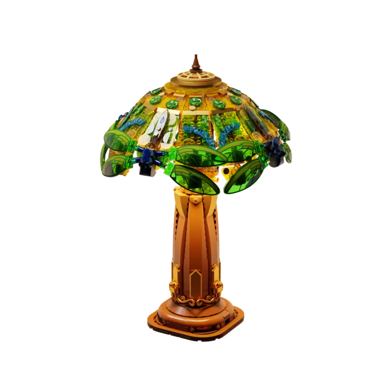 PANTASY - Stained Glass Table Lamp - Building Block 1067 pcs - 36cm Betrouwbaar