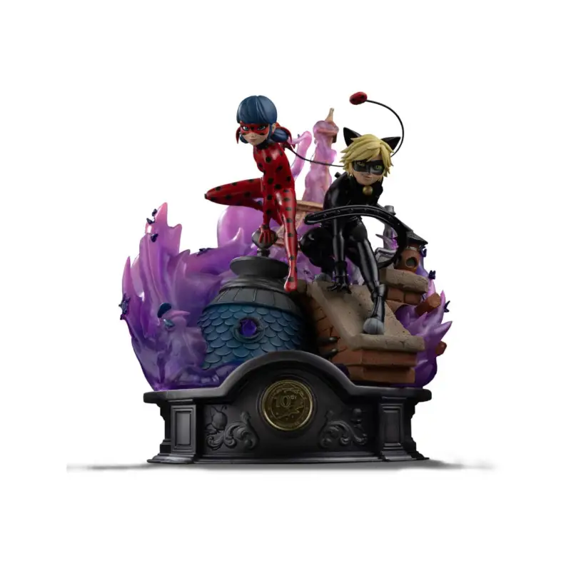 Speciale Aanbieding Miraculous statuette 1/10 Deluxe Art Scale Lady Bug and Cat Noir Signed Edition 23 cm