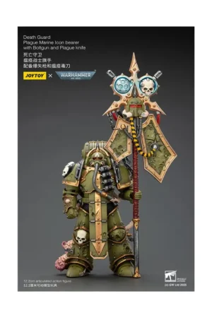 Warhammer 40,000 Figure Death Guard Plague Marine Icon bearer with Boltgun and Plague knife 12 cm Exclusieve Aanbieding