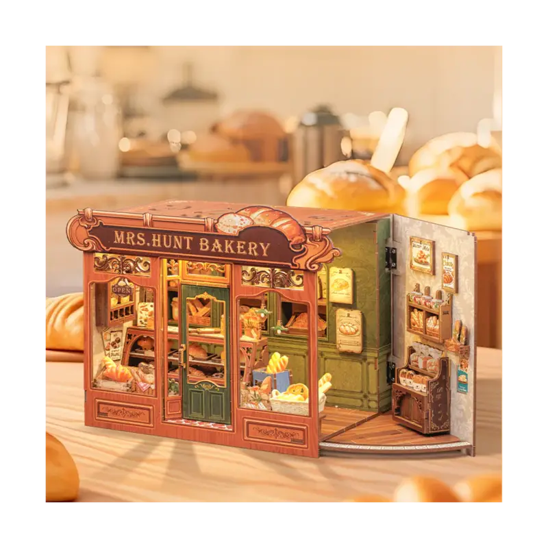 Nu Kopen MINIATURE HOUSE - DIY - Mrs. Hunt's Bakery - 216 pieces + LED lighting