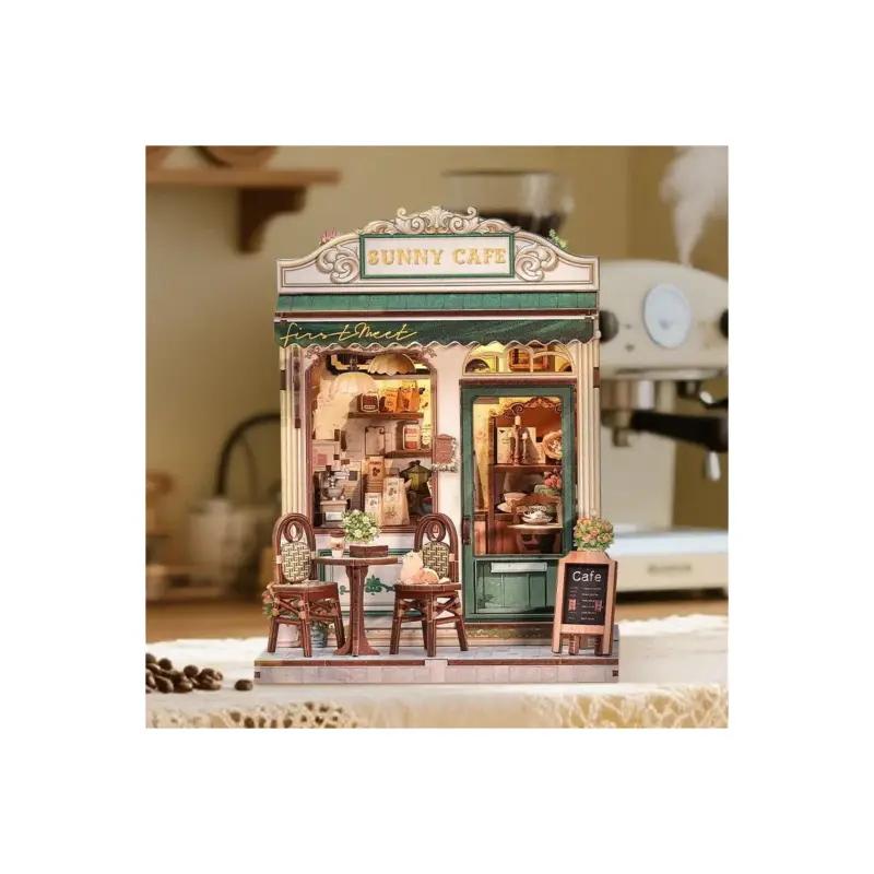 Betrouwbaar MINIATURE HOUSE - DIY - Sunny Cafe - 233 pieces + LED Lighting