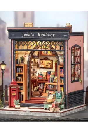 Korting MINIATURE HOUSE - DIY - Jack's Library - 330 pieces + LED Lighting