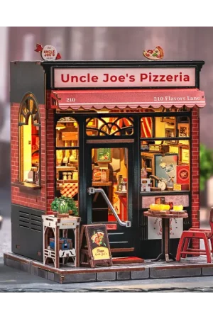 MINIATURE HOUSE - DIY - Uncle Joe's Pizzeria - 236 pieces + LED Lighting Koop Online