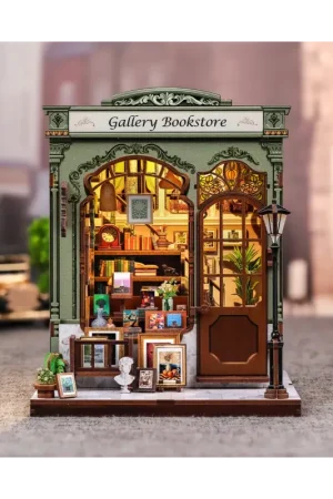 MINIATURE HOUSE - DIY - Gallery Bookstore - 246 pieces + LED Lighting Populair
