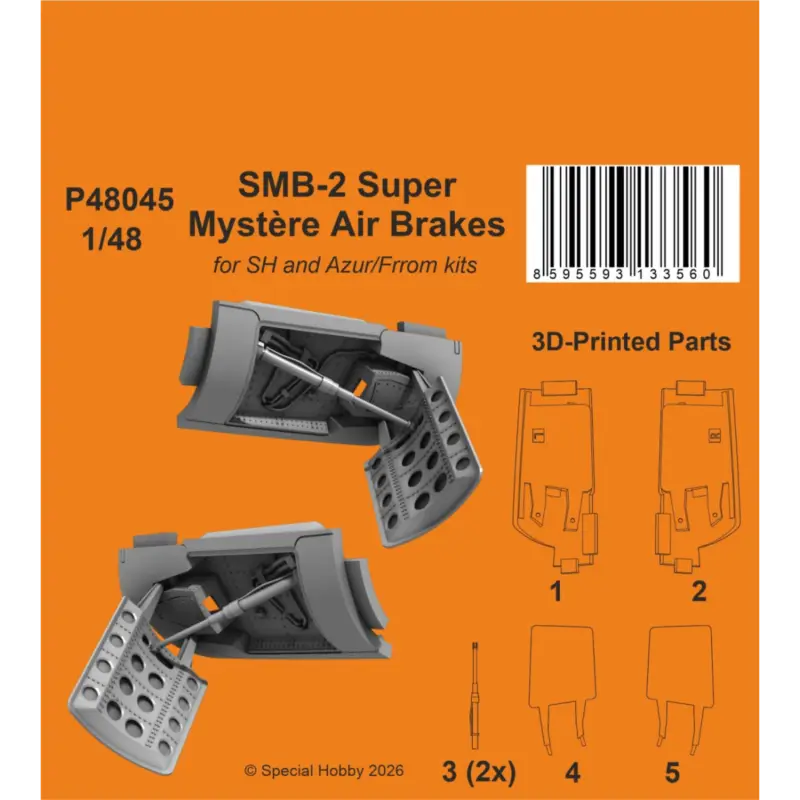 Gecertificeerd Smb-2 super mystère air brakes (for sh and azur/frrom kits) 1/48
