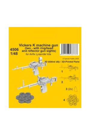 Vickers k machine gun (two - with ring/bead and reflector gun sights) lysander (for airfix kit) 1/48 Veilige Betaling