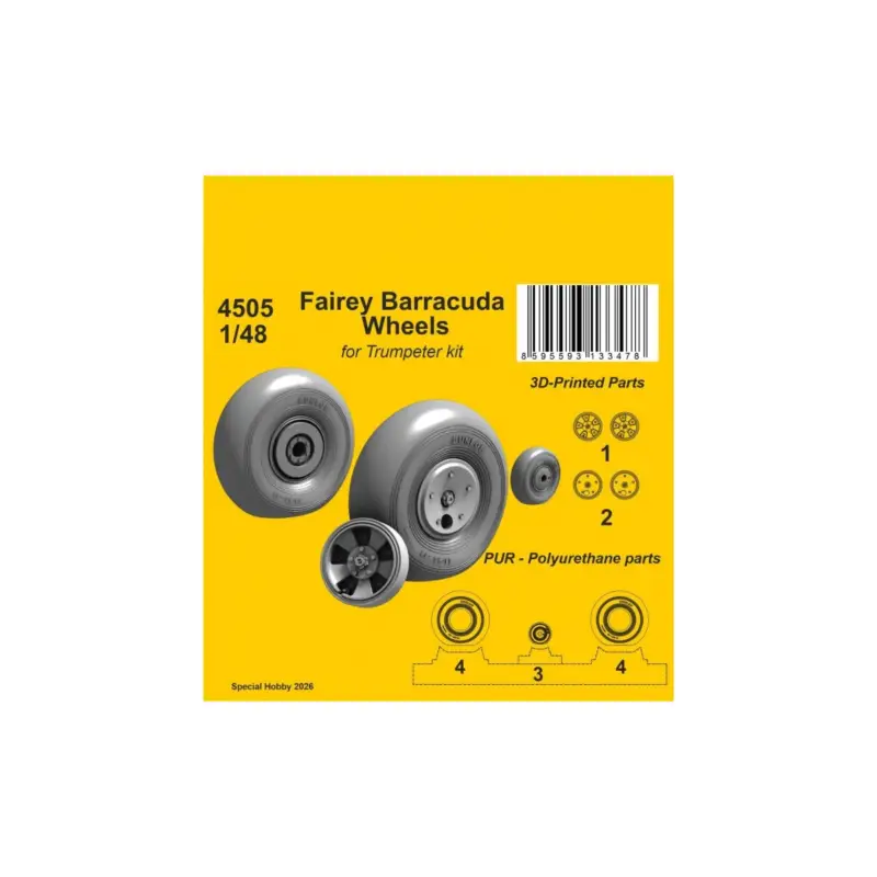Hoge Kwaliteit Fairey barracuda wheels (for trumpeter kit) 1/48