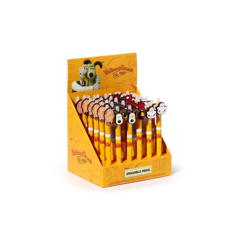 WALLACE & GROMIT - Erasable Gel Pen (Display of 36 pieces) Direct Verzonden
