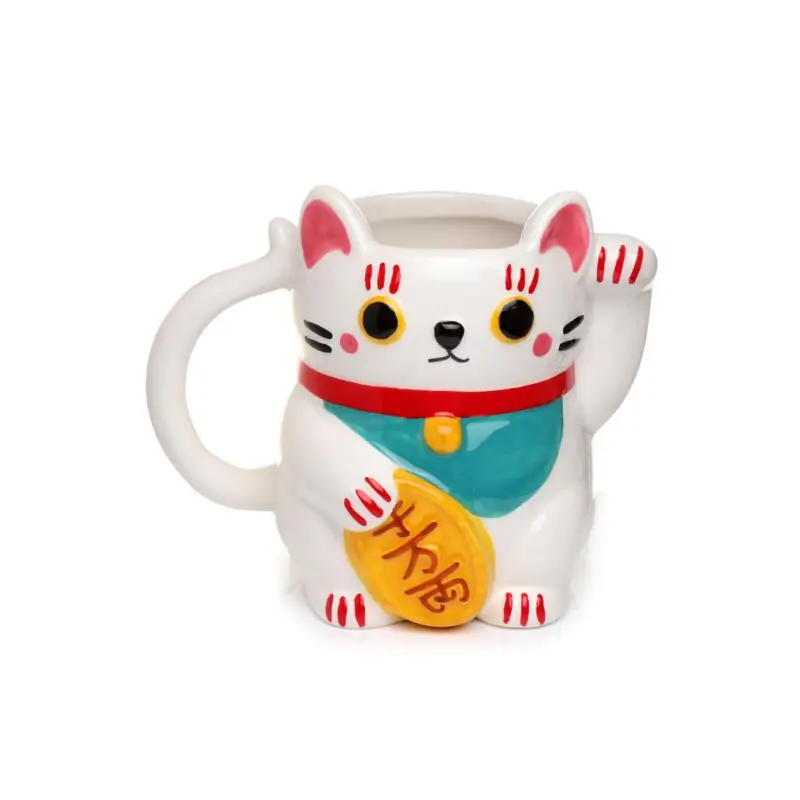 MANEKI-NEKO - White - 3D Mug 450ml Flitsaanbieding