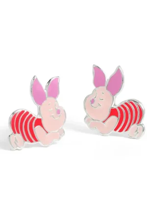 WINNIE THE POOH - Piglet - 1 Pair of Silver Stud Earrings Flitsaanbieding